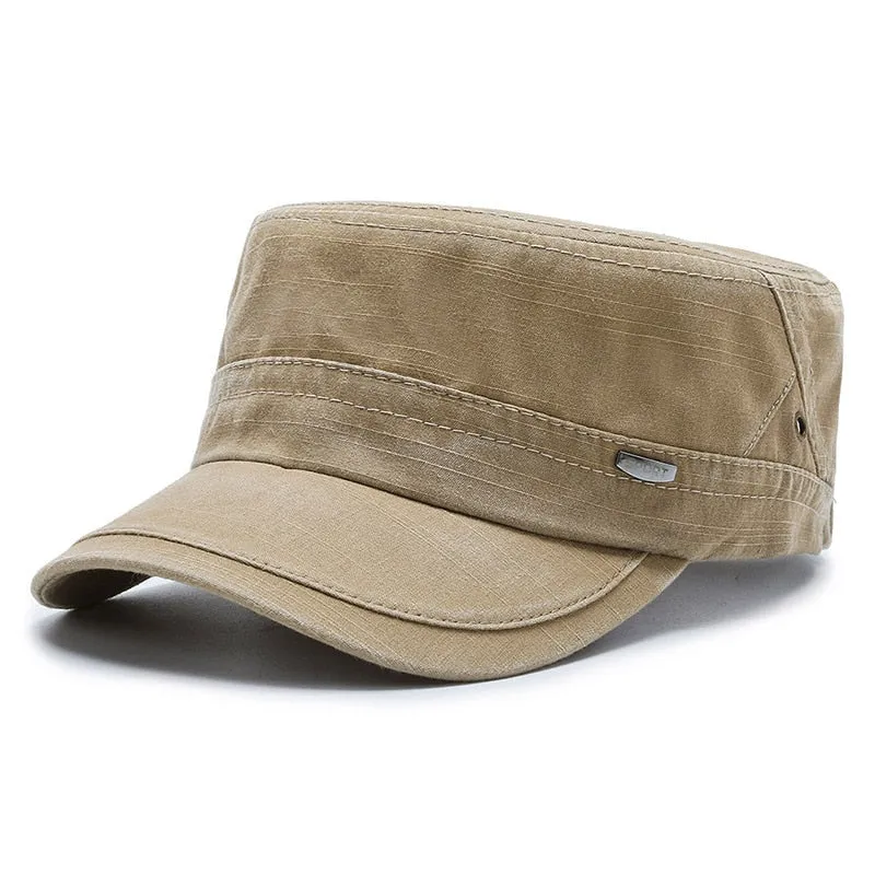 Brand Flat Top Caps for Men Outdoor Sun Visor Hats Bone Gorros Military Hat Black Trucker Hat