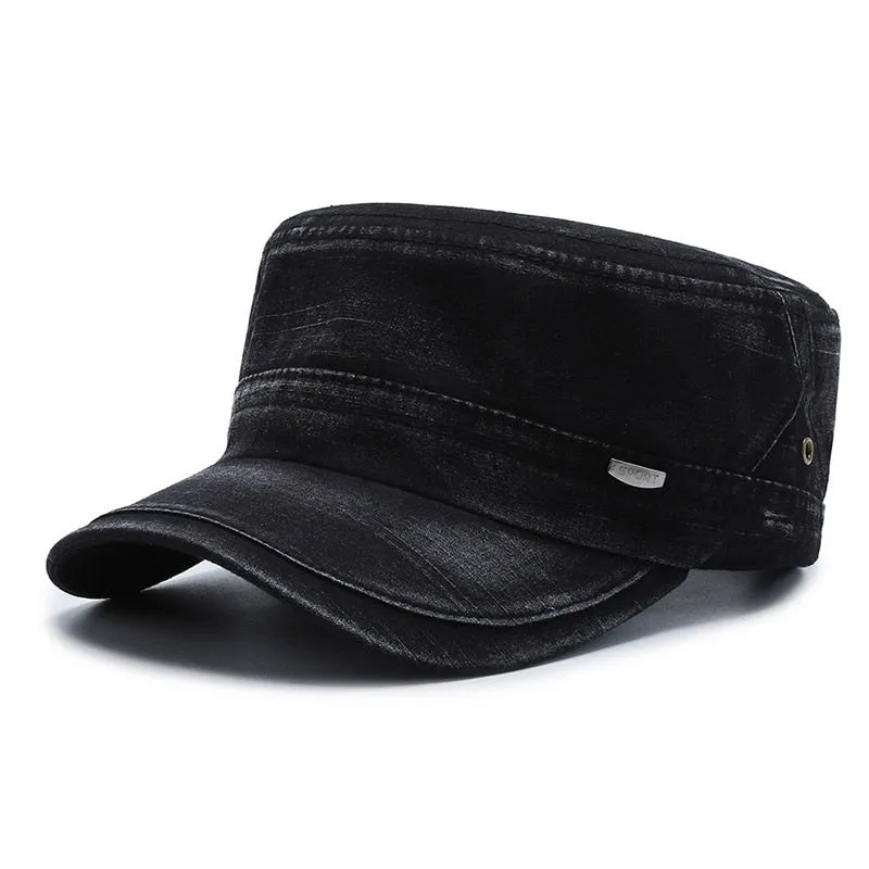 Brand Flat Top Caps for Men Outdoor Sun Visor Hats Bone Gorros Military Hat Black Trucker Hat