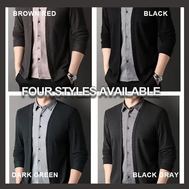 Buy 2 free shipping🔥Men's fake two-piece shirt collar knitted cardigan