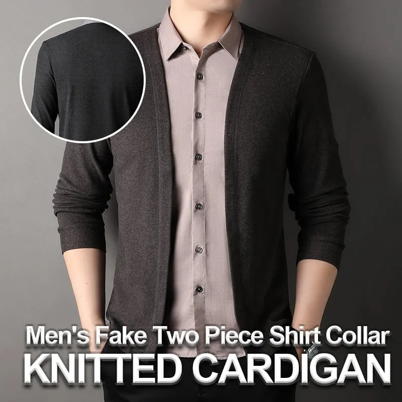 Buy 2 free shipping🔥Men's fake two-piece shirt collar knitted cardigan