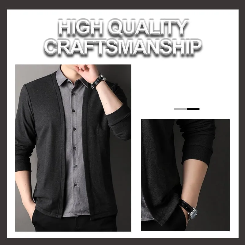 Buy 2 free shipping🔥Men's fake two-piece shirt collar knitted cardigan