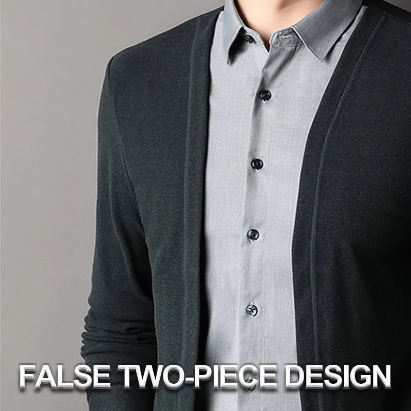 Buy 2 free shipping🔥Men's fake two-piece shirt collar knitted cardigan