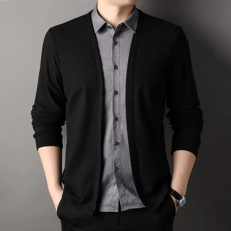 Buy 2 free shipping🔥Men's fake two-piece shirt collar knitted cardigan