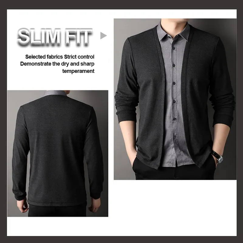 Buy 2 free shipping🔥Men's fake two-piece shirt collar knitted cardigan