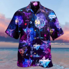 Cocktail Explosion Short-Sleeved Loose 3D Printed Shirt