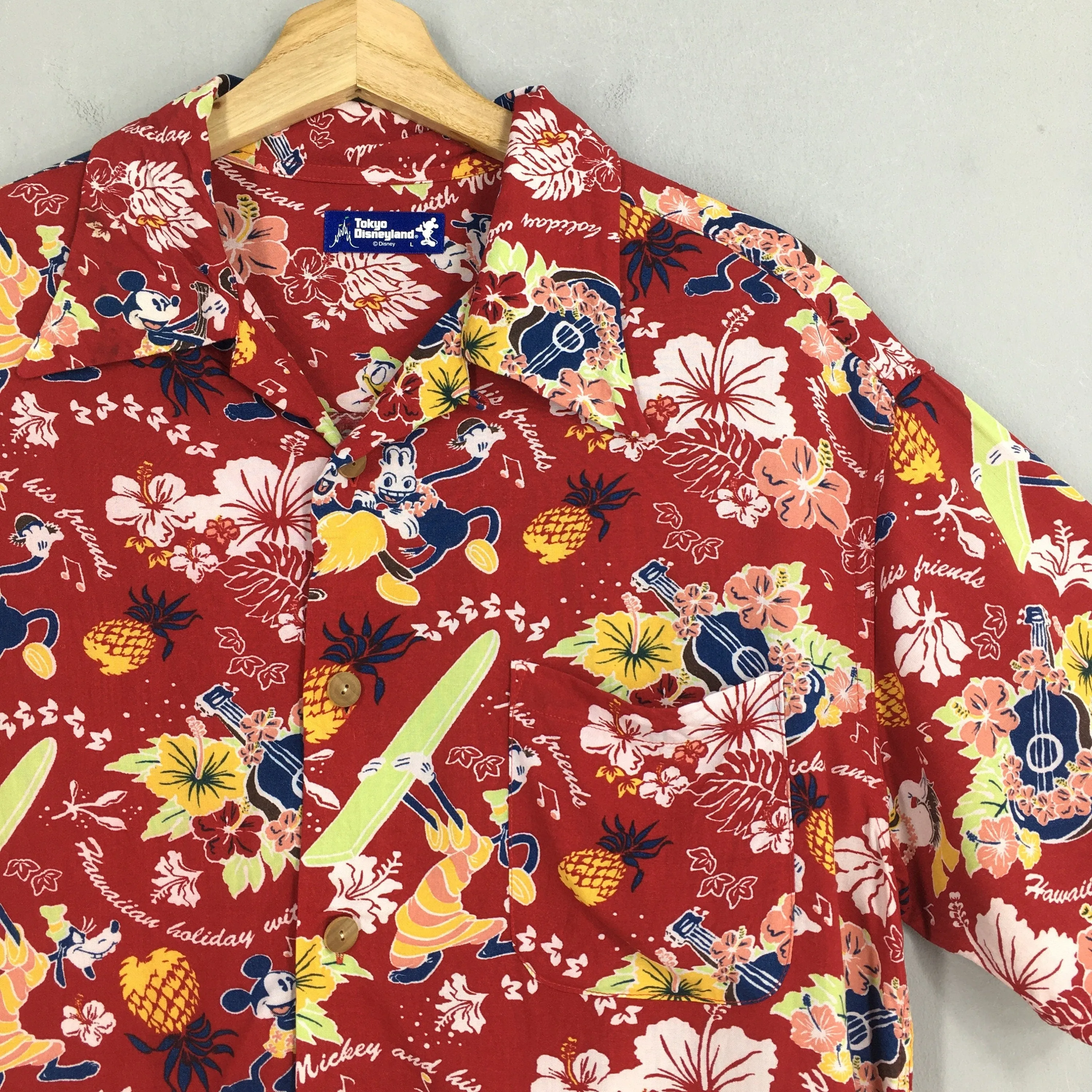 Hawaiian Mickey Mouse Aloha Tropical Shirt Large