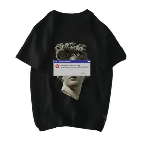 Michelangelo David Mona Lisa Mask Printed T Shirts