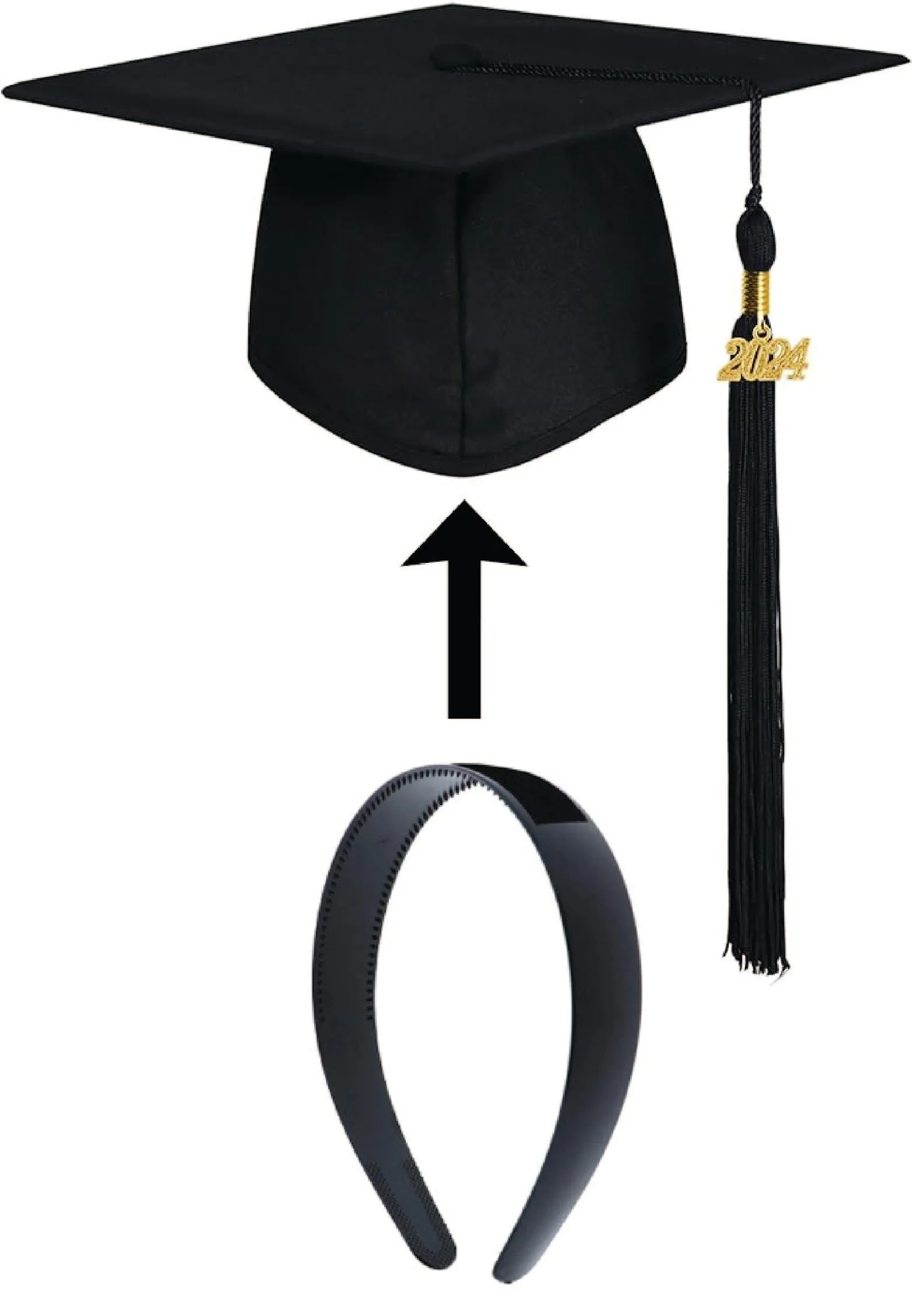 Stabilizer Insert for Graduation Cap, Grad Cap Insert - Black